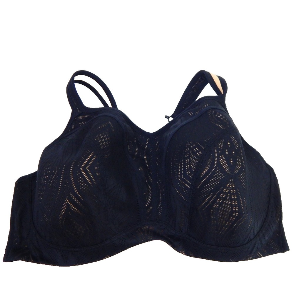 Panache Sports Bra Power Underwire J-Hook Geometric Lace Black
